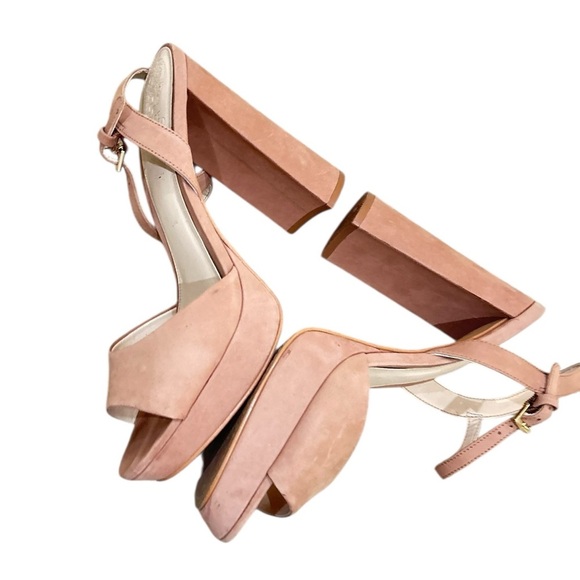 Vince Camuto Krysta Blush Pink nubuck platform Block Heel Sandals in box sz 8.5 - Picture 5 of 13